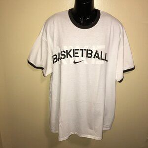 Men's Vintage Nike Basketball Short Sleeve Ringer T-shirt- Size 2XL